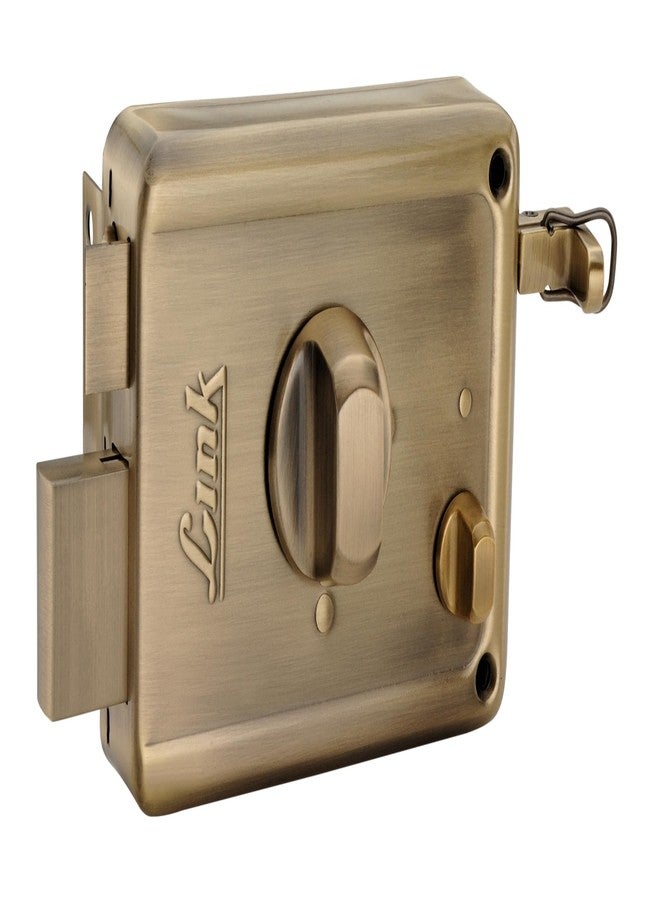 Link Stormbolt Rim Lock for Door | Double Action Movement Lock with 3 Brass Key for Home, Office, Hotel Door | Heavy Duty Lock with One Side Key, Antique | 10 Years Warranty - Image 2